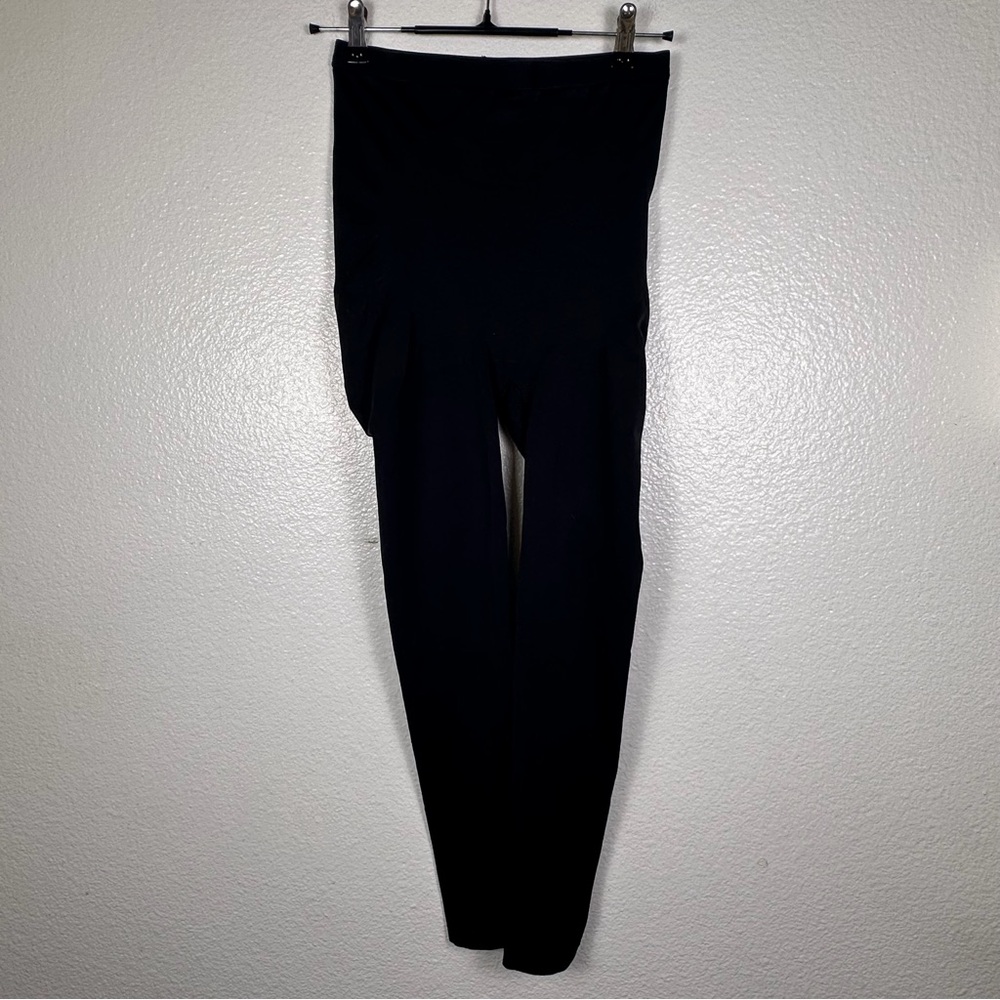 Assets by Spanx Ankle Leggings Black High Rise Elastic Waist Women's Size L